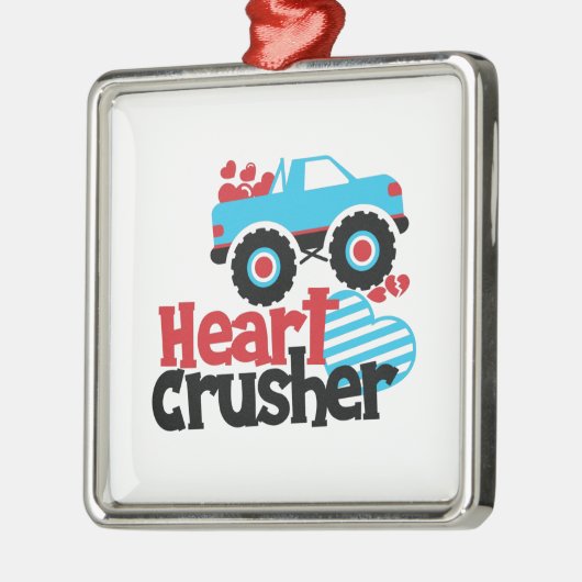 ブルーモンスタートラックハート破砕機バレンタイン メタルオーナメント (左)