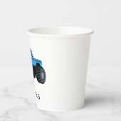 ブルーモンスタートラックパーソナライズされた誕生日 紙コップ (左)