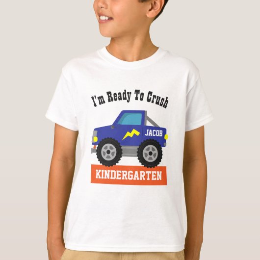 ブルーモンスタートラック 幼稚園児バスター Tシャツ (正面)