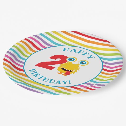 ブルーモンスターバースデーパーティー ペーパープレート (アングル)