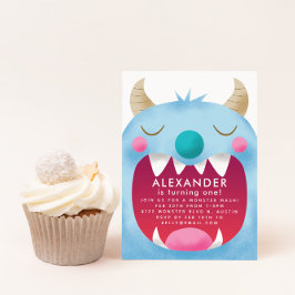 ブルーモンスターバースデーパーティー 招待状