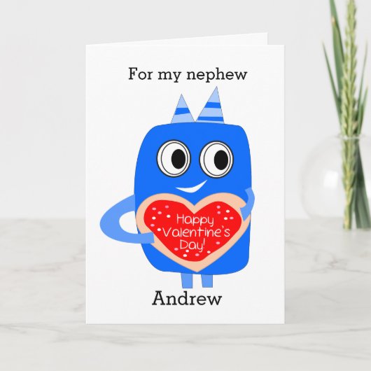 ブルーモンスター甥のバレンタインカード シーズンカード (正面)