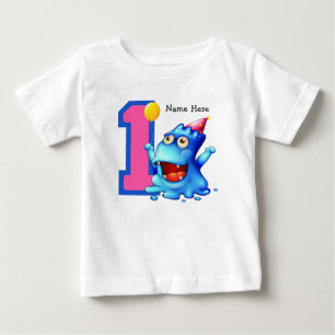 ブルーモンスター第1誕生日カスタム ベビーTシャツ