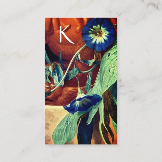 ブルーモーニンググロリズフローラパーチメントモノグラム 名刺 (正面)