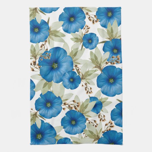 ブルーモーニンググローリズキッチンタオル キッチンタオル (縦)