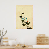 ブルーモーニンググローリーつる植物1840 ポスター (キッチン)