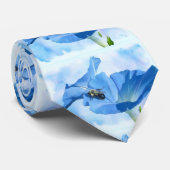ブルーモーニンググローリーアンド(昆虫)マルハナバチ ネクタイ (ロール)