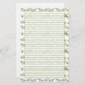 ブルーモーニンググローリーウォーター色の花が並ぶ 便箋 (正面/裏面)