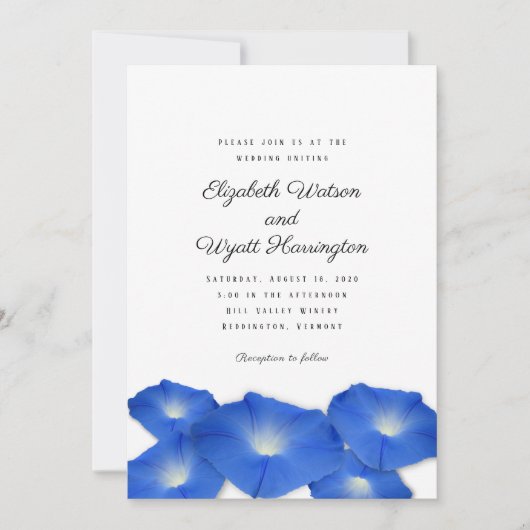ブルーモーニンググローリー結婚ズ式招待状 招待状 (正面)