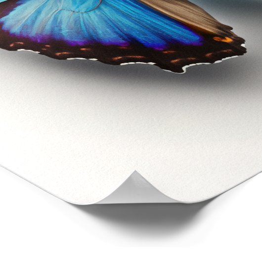 ブルーモーフォバタフライアートプリントポスター ポスター (角)