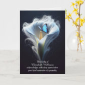 ブルーモーフォバタフライインリリー悔やみや弔慰サンキューユナイテッド カード (黄色い花)