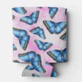 ブルーモーフォバタフライオンピンククラウドズイラストレーション 缶クーラー (裏面)