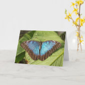 ブルーモーフォバタフライグリーティングカード カード (黄色い花)