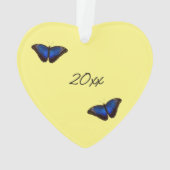 ブルーモーフォバタフライパーソナライズされたホリデー オーナメント (裏面)