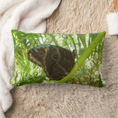 ブルーモーフォバタフライ自然撮影 ランバークッション (ブランケット)