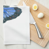 ブルーモーフォ・バタフライ・絵画ウォーターカラーズ キッチンタオル (四つ折り)