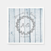 ブルーモ素朴ノグラム結婚のナプキン スタンダードカクテルナプキン (正面)