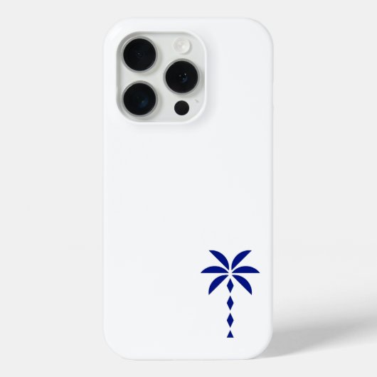 ブルーヤシの木のシンプルな線画 Case-Mate iPhoneケース (裏面)
