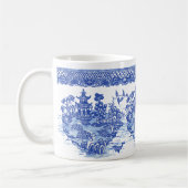 ブルーヤナギ亀甲島動物おもしろい コーヒーマグカップ (左)