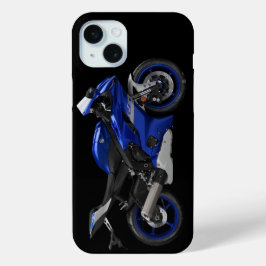 ブルーヤマハYzf-R6バイク iPhone 15 Miniケース