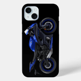 ブルーヤマハYzf-R7バイク iPhone 15 Miniケース