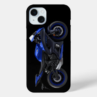 ブルーヤマハYzf-R7バイク iPhone 15 Miniケース