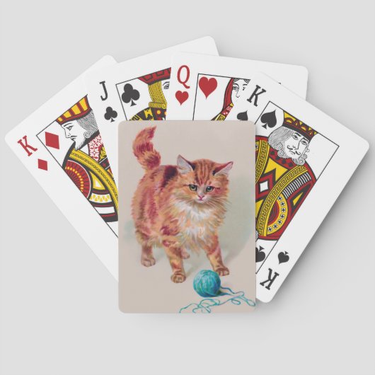 ブルーヤーン入りヘレナマグワイアオレンジキャット トランプ (裏面)