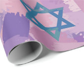 ブルーユダヤ星デザインラッピング紙 ラッピングペーパー (ロールコーナー)