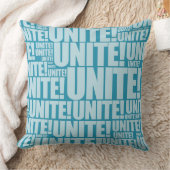 ブルーユナイト！タイポグラフィ繰り返しパターン クッション (ブランケット)