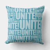 ブルーユナイト！タイポグラフィ繰り返しパターン クッション (正面)