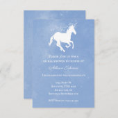 ブルーユニコーンブライダルシャワー招待状 招待状 (正面/裏面)