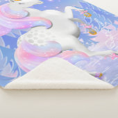 ブルーユニコーンプリンセスオン凍っていレイク子供部屋デコール シェルパブランケット (3/4)