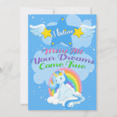 ブルーユニコーンマジカルレインボーカラフルズ誕生日 招待状 (裏面)