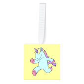 ブルーユニコーンランニングのサンダー_コーブ キューブオーナメント (正面)