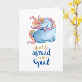 ブルーユニコーン感動的引用文 カード (黄色い花)