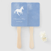 ブルーユニコーン結婚式の引き出物ハンドファン ハンドファン (正面&裏面)