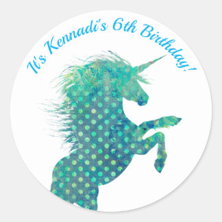 ブルーユニコーン誕生日 ラウンドシール