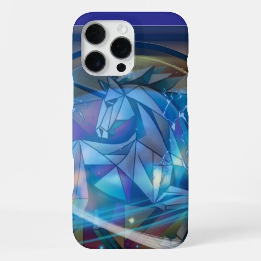 ブルーユニコーンiPhone 16 pro最大ケース iPhoneケース (裏面)