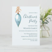 ブルーユニークウォーター色クリスマスパーティの招待状 招待状 (スタンド正面)