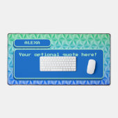 ブルーユニークグリーンクールレトロゲーム デスクマット (キーボード&マウス)