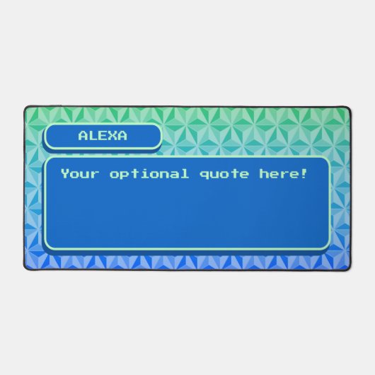 ブルーユニークグリーンクールレトロゲーム デスクマット (正面)