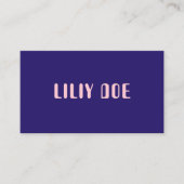 ブルーユニークスタイリッシュ&赤面ピンクタイポグラフィ 名刺 (正面)