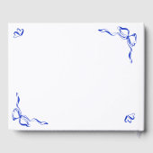 ブルーユニークハンドドローフランスのド弓とシャンパン ゲストブック (裏面)