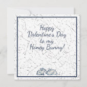 ブルーユニークバレンタインウサギバニーラブデルフト シーズンカード (裏面)