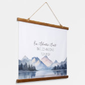 ブルーユニークマウンテンウォーター結婚カラーズゲストブック 吊り下げ型タペストリー (傾斜あり)