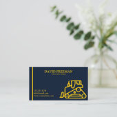 ブルーユニーク建築機器ブルドーザー 名刺 (スタンド正面)