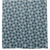 ブルーユニーク抽象芸術シャワーカーテン シャワーカーテン (正面)