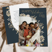 ブルーユニーク金ゴールドフローラリース家族の写真 シーズンカード