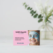 ブルーユニーク&ピンクチルドレン絵を描ズ 名刺 (スタンド正面)