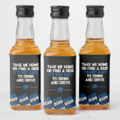 ブルーユニーク&ブラック卒業ミニ リキュールボトルラベル (ボトル)